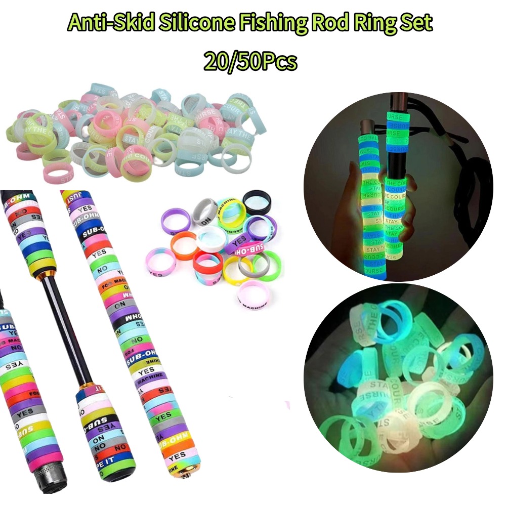 Fishing Rod Glove - 20/50Pcs Anti-Skid Silicone Fishing Rod Handle
