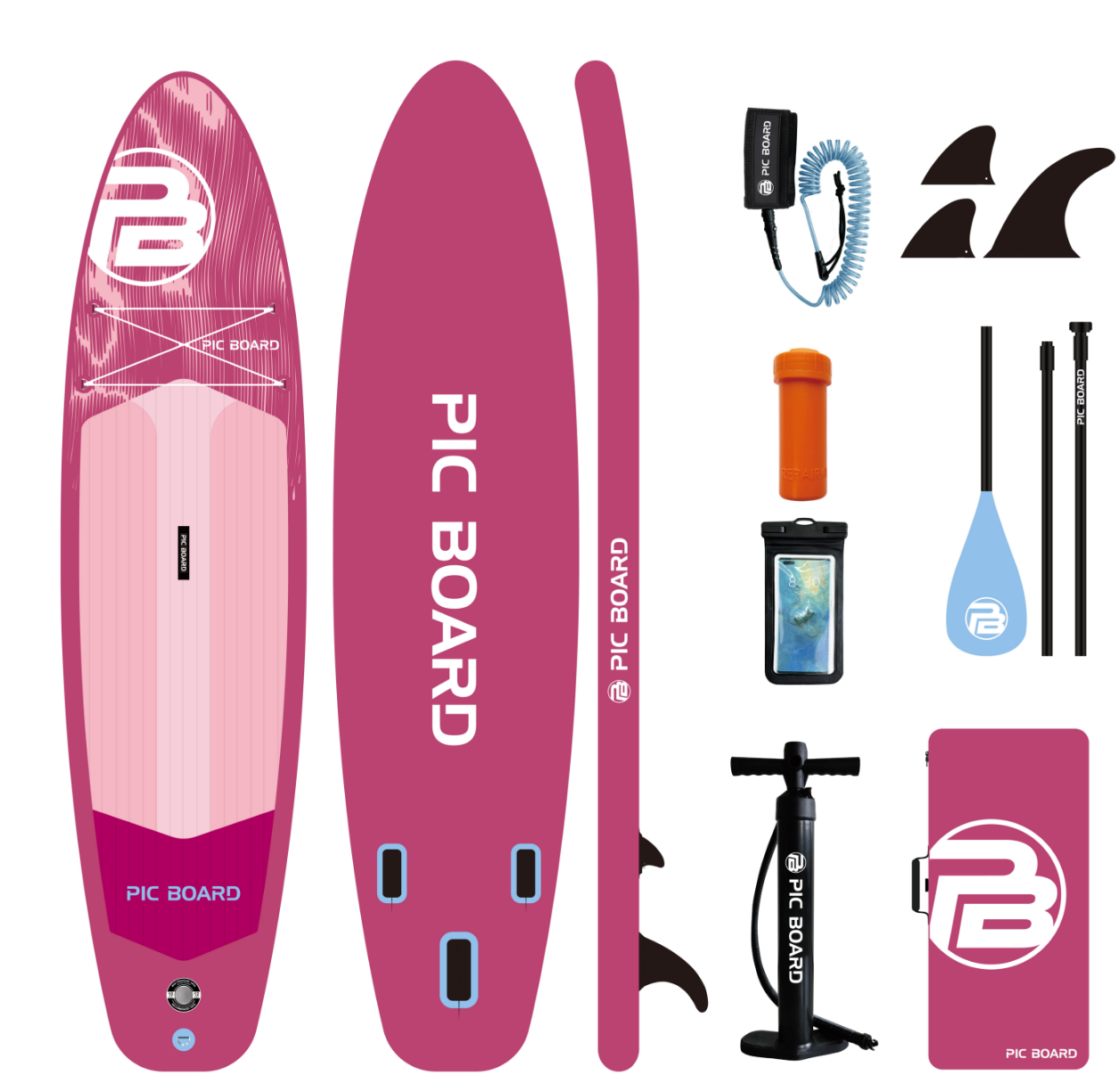 Fishing Equipment For Beginners - SUB Waterproof Inflatable Paddle Board 11'6''x34''x6''Adult