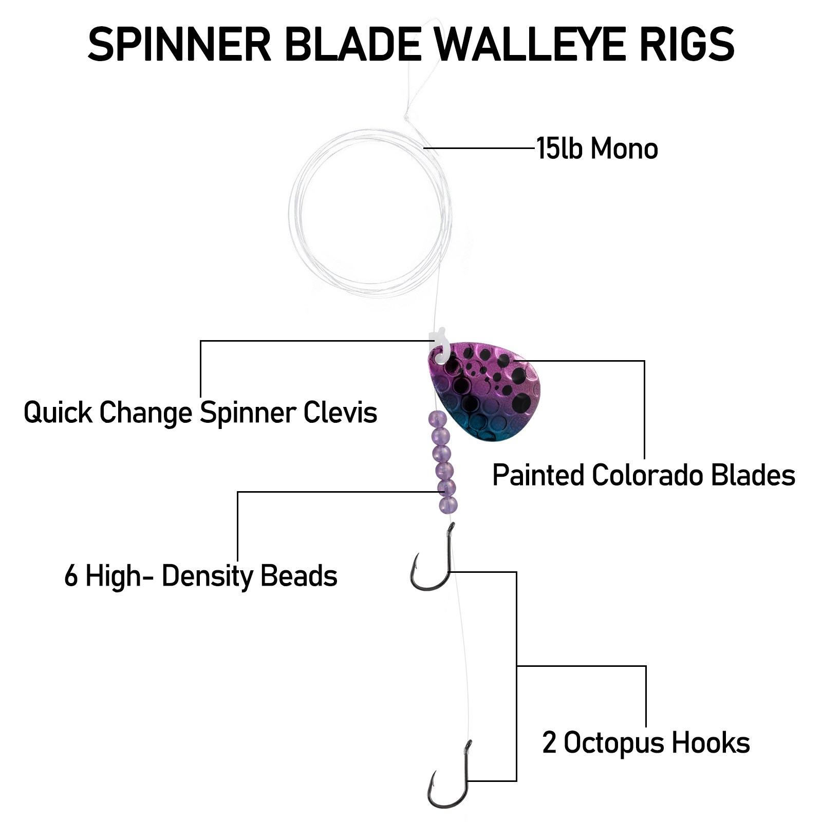 10pcs Walleye Spinner Rig 114c - Surf Fishing Equipment recension och pris