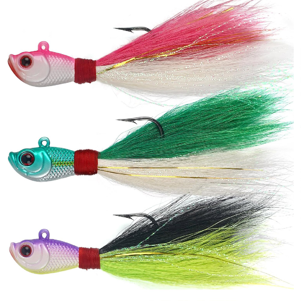 3pcs Bucktail Jigs Saltwater F - Surf Fishing Equipment recension och pris