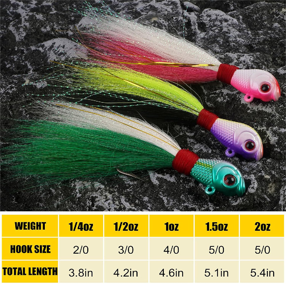 3pcs Bucktail Jigs Saltwater F - Surf Fishing Equipment recension och pris
